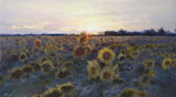 Sunflowers At Sunset